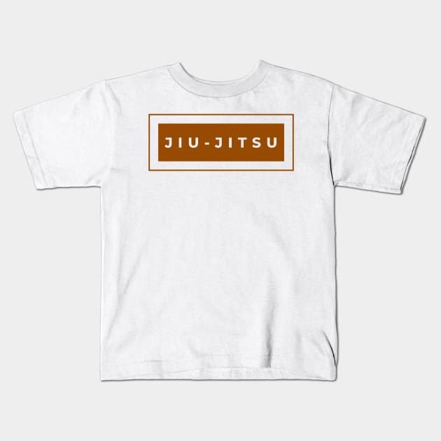 BJJ Jiu Jitsu Minimal Brown Kids T-Shirt by HootVault
